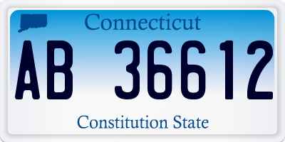 CT license plate AB36612