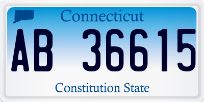 CT license plate AB36615