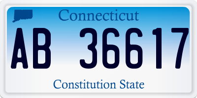 CT license plate AB36617