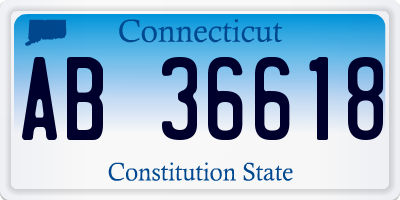 CT license plate AB36618