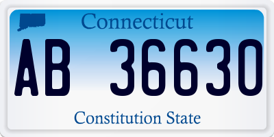 CT license plate AB36630