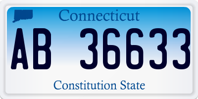 CT license plate AB36633