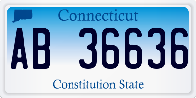 CT license plate AB36636