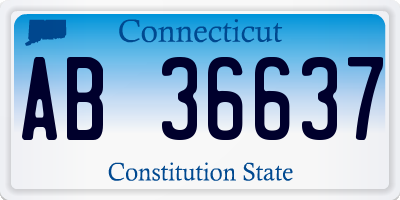 CT license plate AB36637