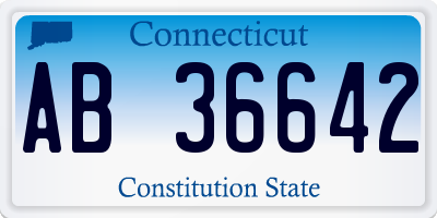 CT license plate AB36642