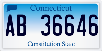 CT license plate AB36646