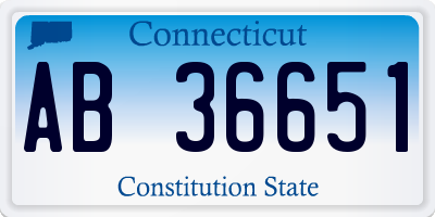 CT license plate AB36651