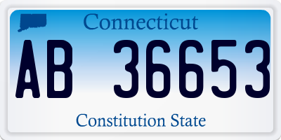 CT license plate AB36653