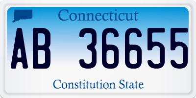 CT license plate AB36655