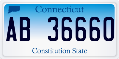 CT license plate AB36660