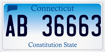 CT license plate AB36663