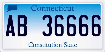 CT license plate AB36666