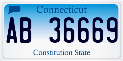 CT license plate AB36669