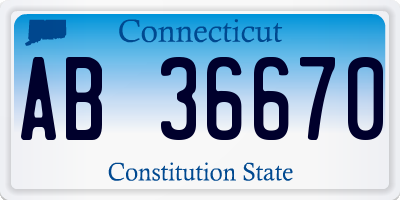 CT license plate AB36670