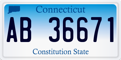 CT license plate AB36671