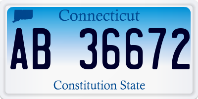 CT license plate AB36672