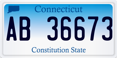 CT license plate AB36673