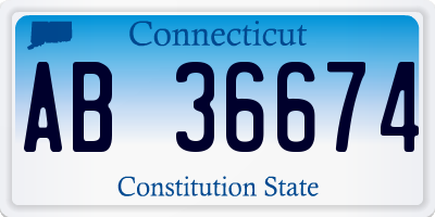 CT license plate AB36674