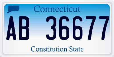 CT license plate AB36677