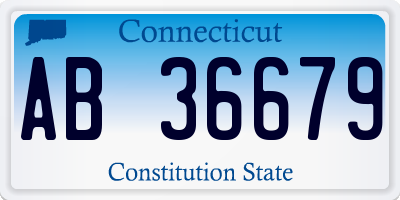 CT license plate AB36679