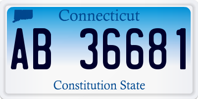 CT license plate AB36681