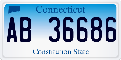 CT license plate AB36686