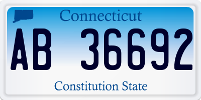 CT license plate AB36692
