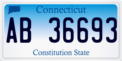 CT license plate AB36693