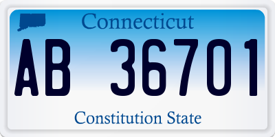 CT license plate AB36701