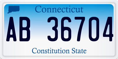 CT license plate AB36704