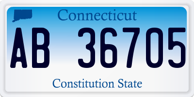 CT license plate AB36705