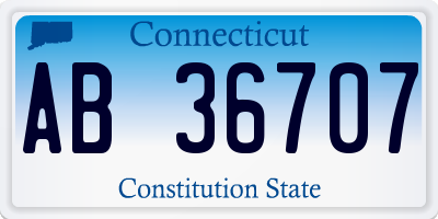 CT license plate AB36707