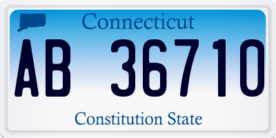 CT license plate AB36710