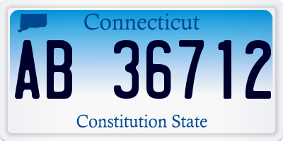 CT license plate AB36712