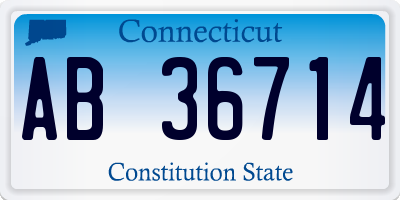 CT license plate AB36714