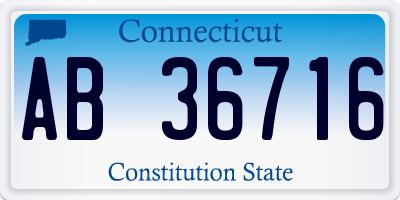 CT license plate AB36716