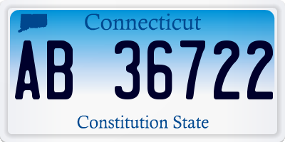 CT license plate AB36722