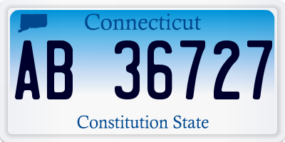 CT license plate AB36727