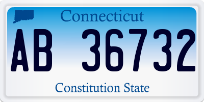 CT license plate AB36732