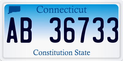 CT license plate AB36733