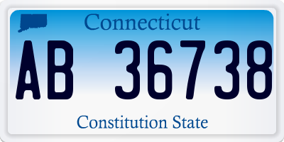 CT license plate AB36738