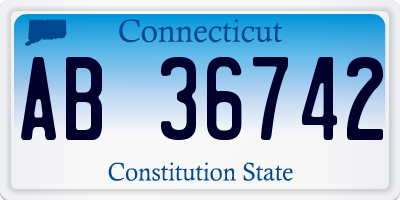 CT license plate AB36742