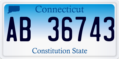 CT license plate AB36743