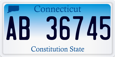 CT license plate AB36745