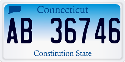 CT license plate AB36746