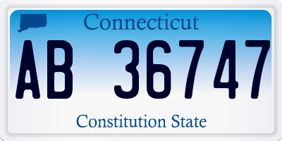 CT license plate AB36747