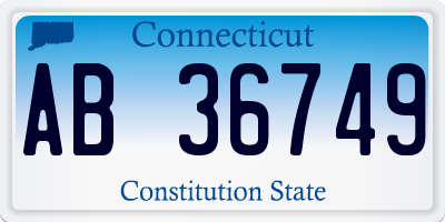 CT license plate AB36749