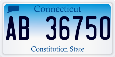 CT license plate AB36750