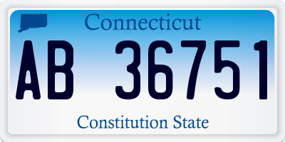 CT license plate AB36751