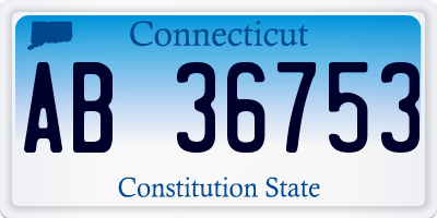 CT license plate AB36753